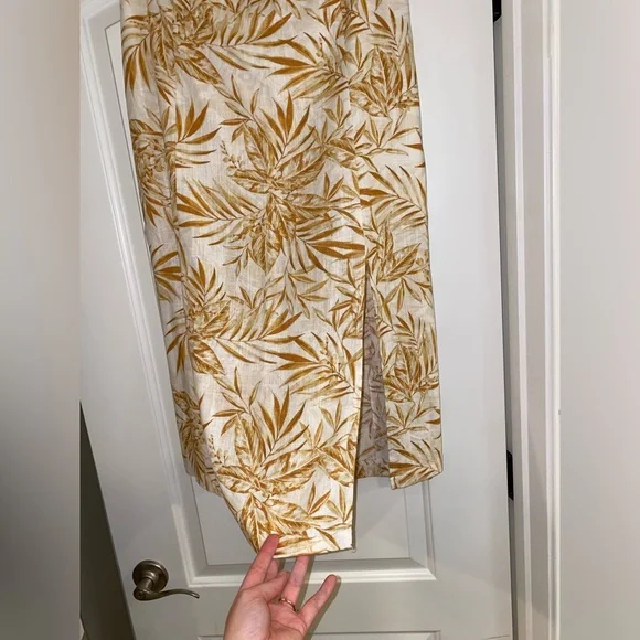 Lost & Wander Linen Blend Midi Skirt Tropical Print - Picture 3 of 12